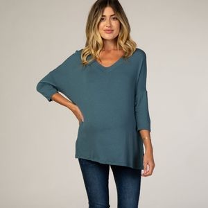 Pinkblush Teal Maternity Top Size Large